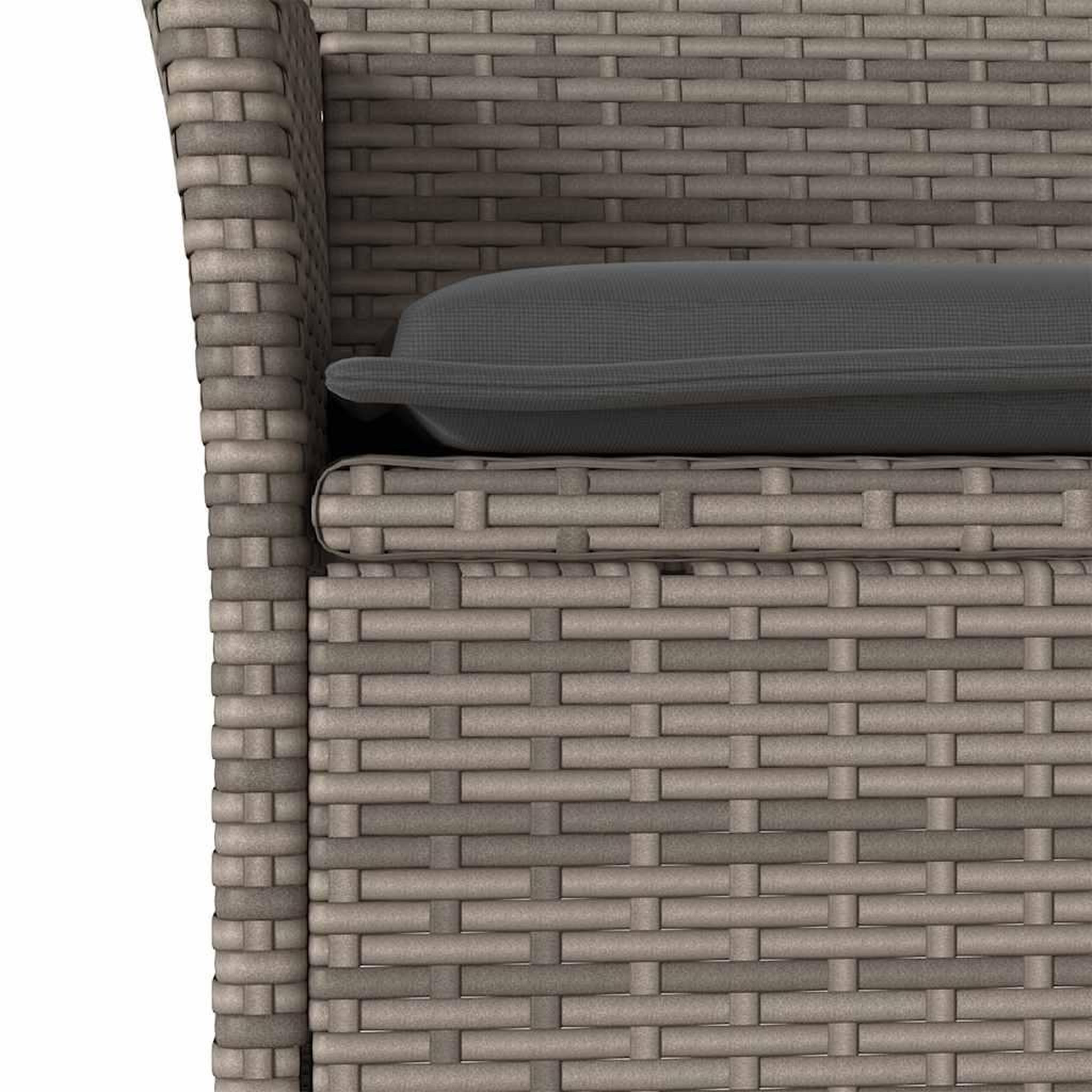Voir la diapositive 5 : VIDAXL Ensemble a manger de jardin et coussins 5 pcs gris rotin verre