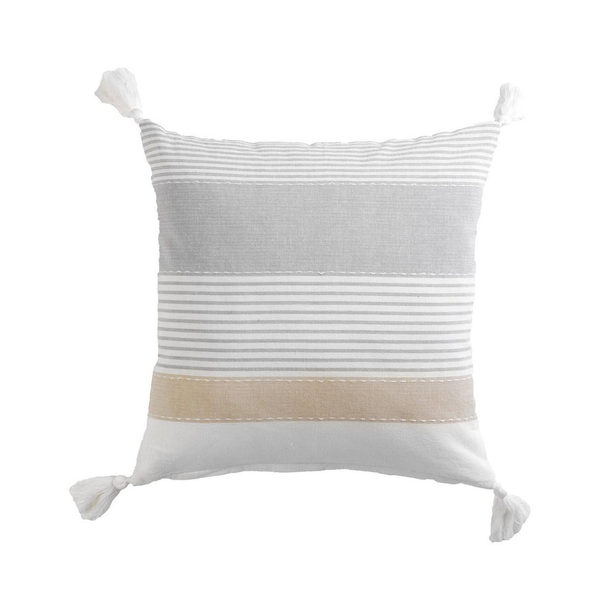 Douceur d'Intérieur Coussin déco à pompons  iliade  40x40cm gris