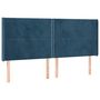 Voir la diapositive 3 : VIDAXL Tete de lit a LED Bleu fonce 203x16x118/128 cm Velours