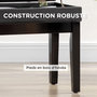 Voir la diapositive 6 : HOMCOM Banquette tabouret siège pour piano coffre intégré hauteur réglable bois hévéa assise revêtement synthétique noir
