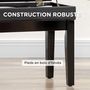 Voir la diapositive 6 : HOMCOM Banquette tabouret siège pour piano coffre intégré hauteur réglable bois hévéa assise revêtement synthétique noir