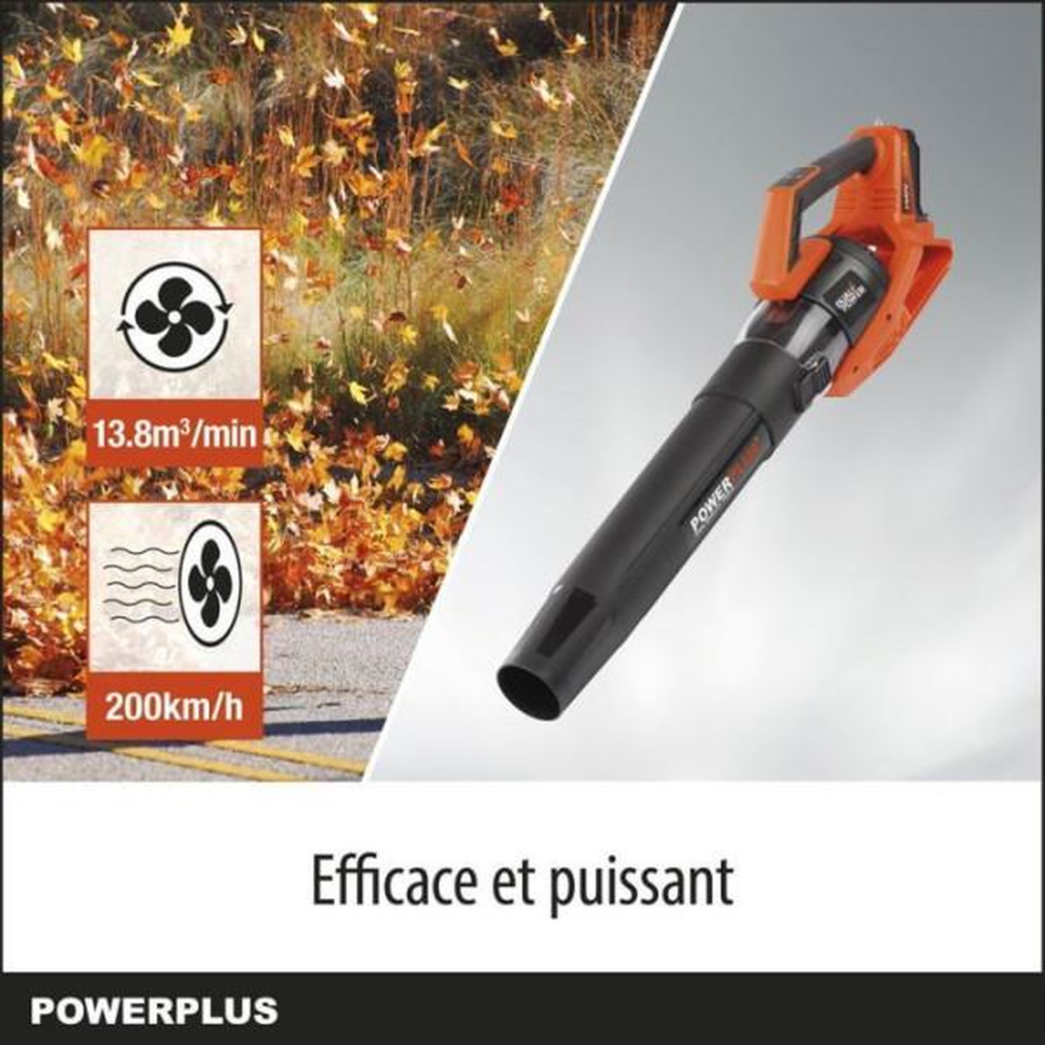Voir la diapositive 3 : MARKET24 Souffleur batterie 40 Volts vitesse 200km