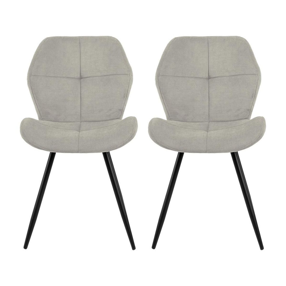 LISA DESIGN Manilla - lot de 2 chaises - en tissu microfibre - pieds en métal