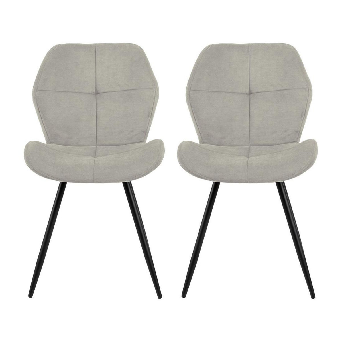 LISA DESIGN Manilla - lot de 2 chaises - en tissu microfibre - pieds en métal