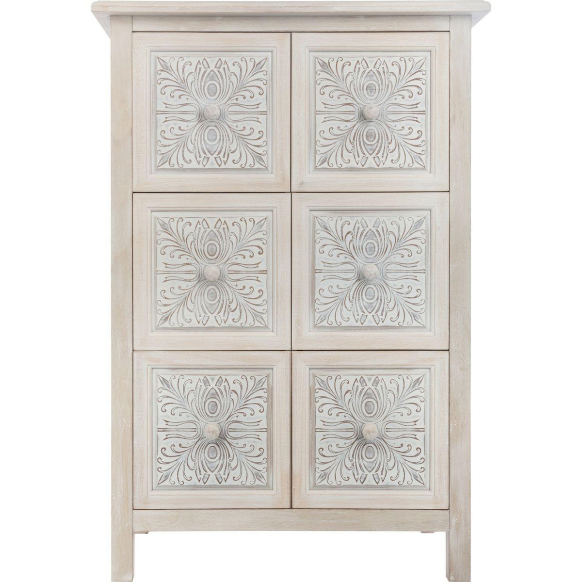 ATMOSPHERA Commode ethnique Hina - L. 64 x H. 94 cm - Gris
