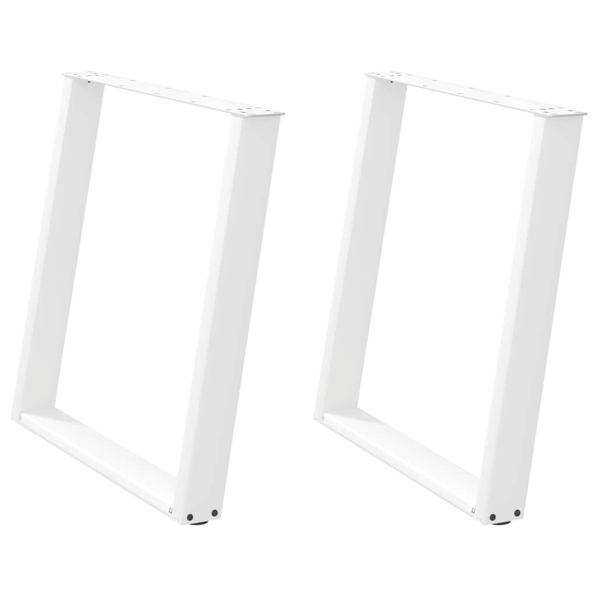 Voir la diapositive 2 : VIDAXL Pieds de table a manger forme de U 2 pcs blanc 70x(72-73) cm