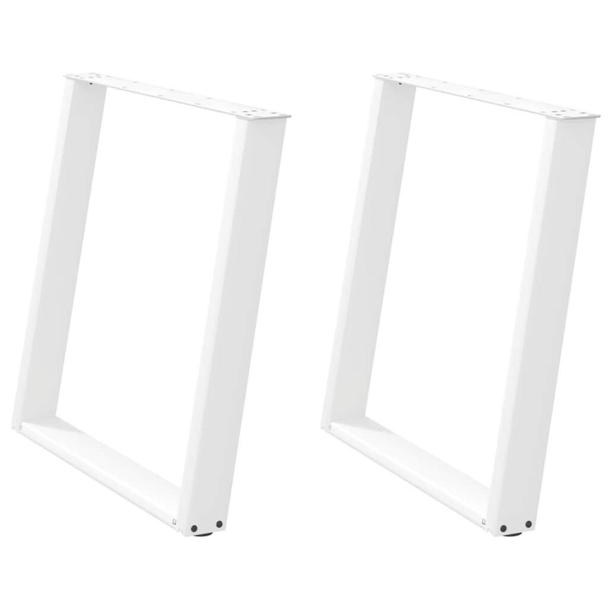 VIDAXL Pieds de table a manger forme de U 2 pcs blanc 70x(72-73) cm