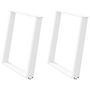 Voir la diapositive 2 : VIDAXL Pieds de table a manger forme de U 2 pcs blanc 70x(72-73) cm