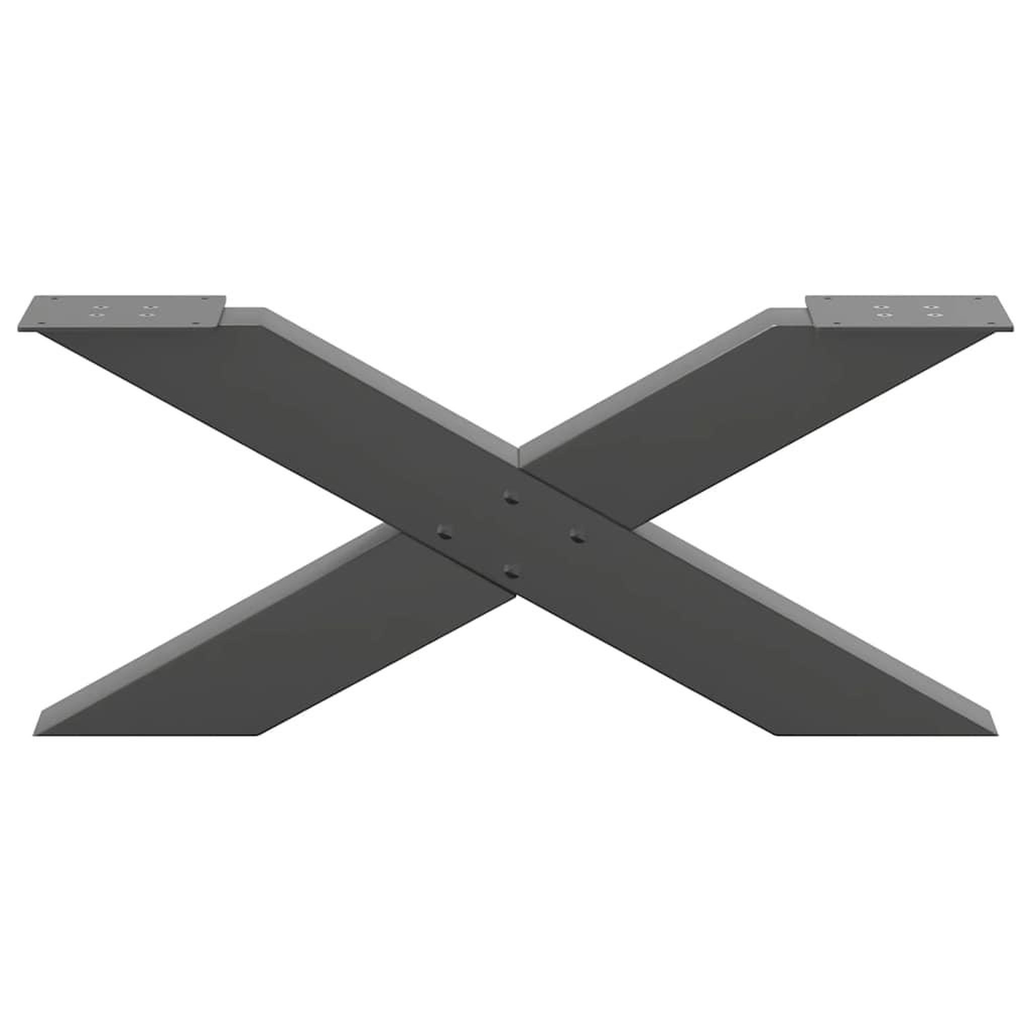Voir la diapositive 5 : VIDAXL Pieds de table basse forme de X 2 pcs anthracite 70x(30-31) cm