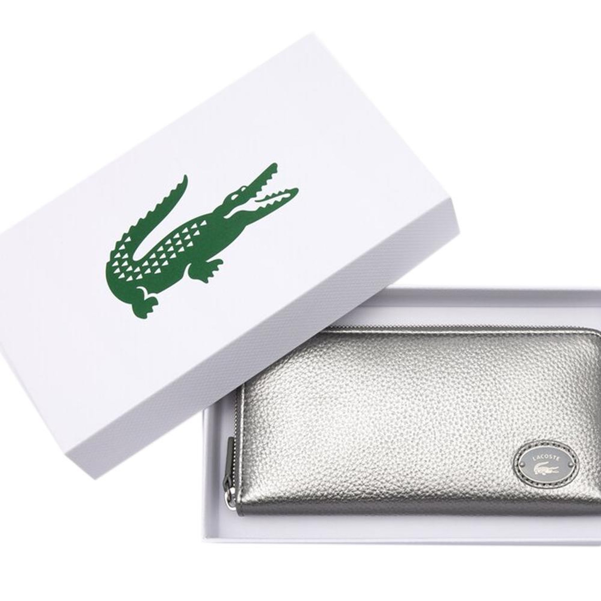 Voir la diapositive 5 : Lacoste Portefeuille argenté femme lacoste nf3937gz