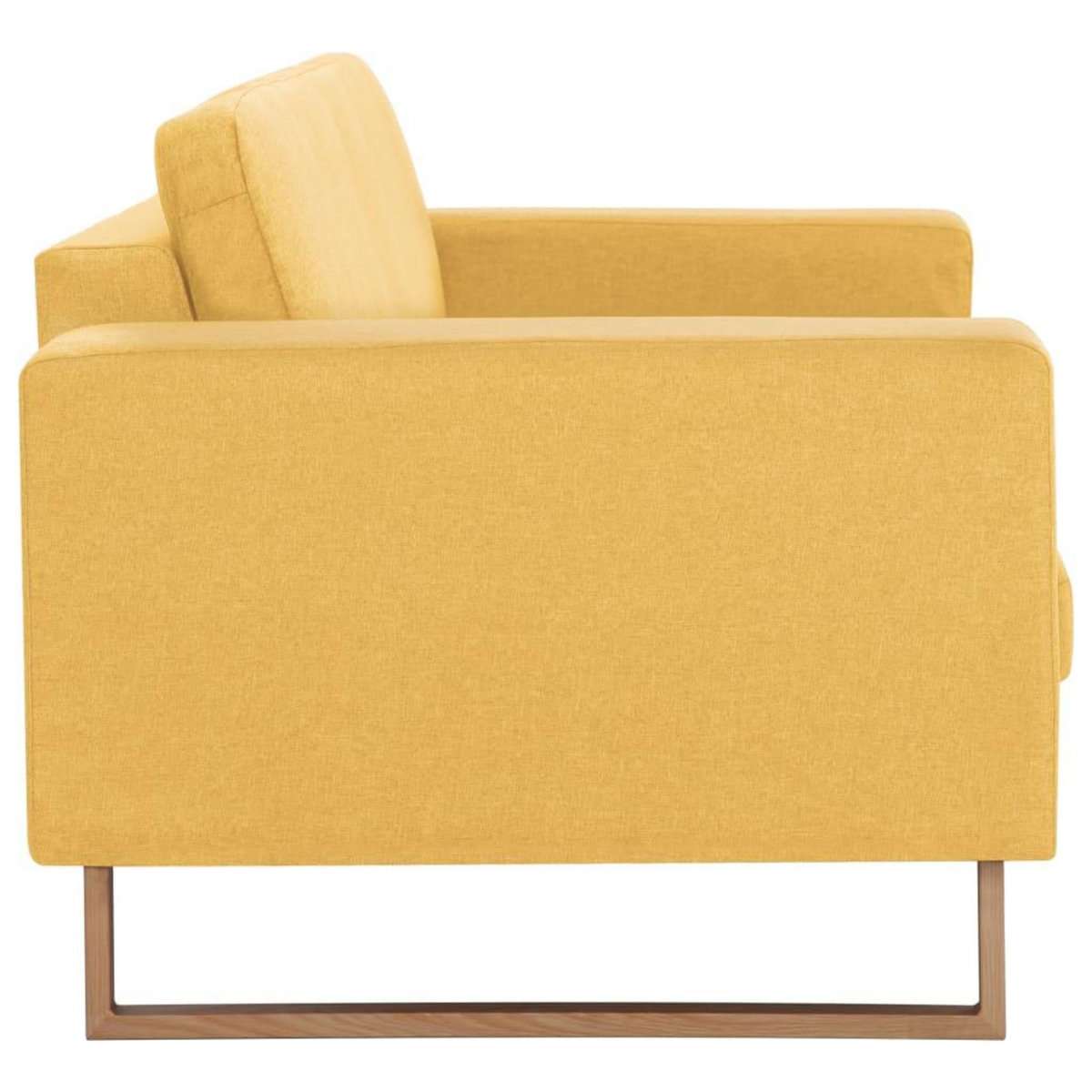VIDAXL Canape a 3 places tissu jaune
