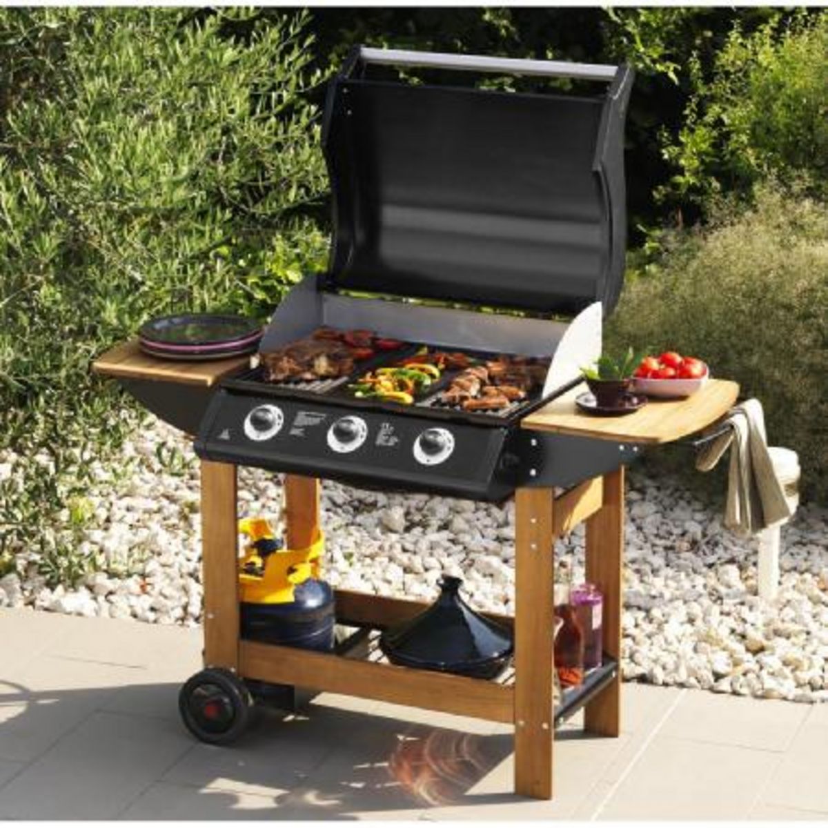 Barbecue combiné gaz/plancha