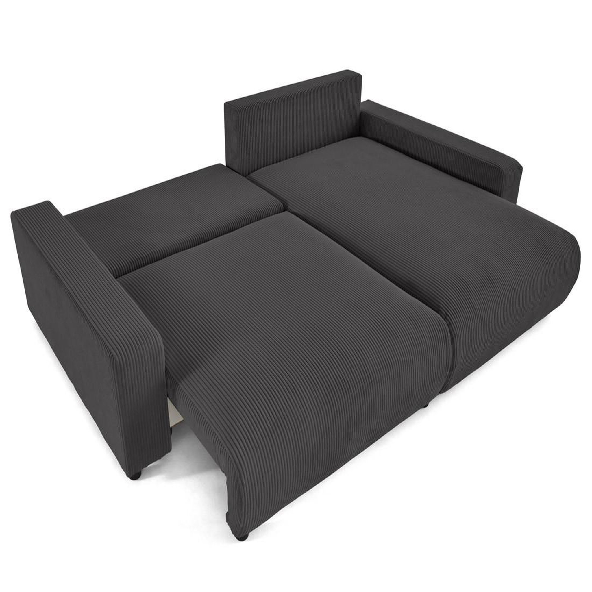 Voir la diapositive 4 : LISA DESIGN Pivoine - canapé d'angle 4 places réversible convertible avec 2 coffres en velours côtelé