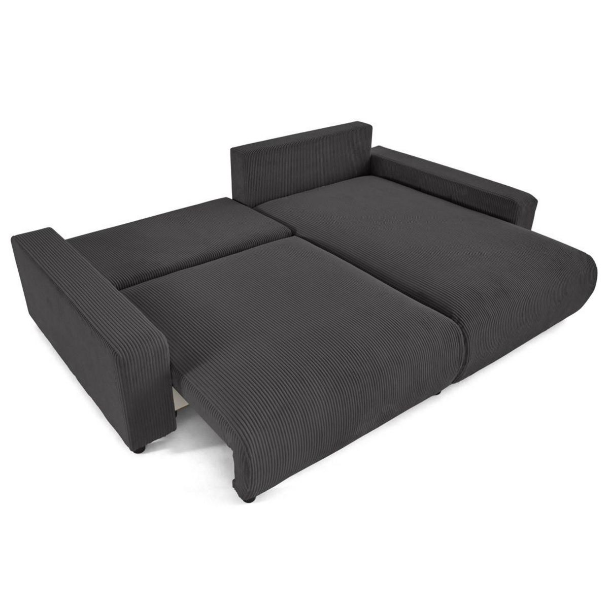 LISA DESIGN Pivoine - canapé d'angle 4 places réversible convertible avec 2 coffres en velours côtelé