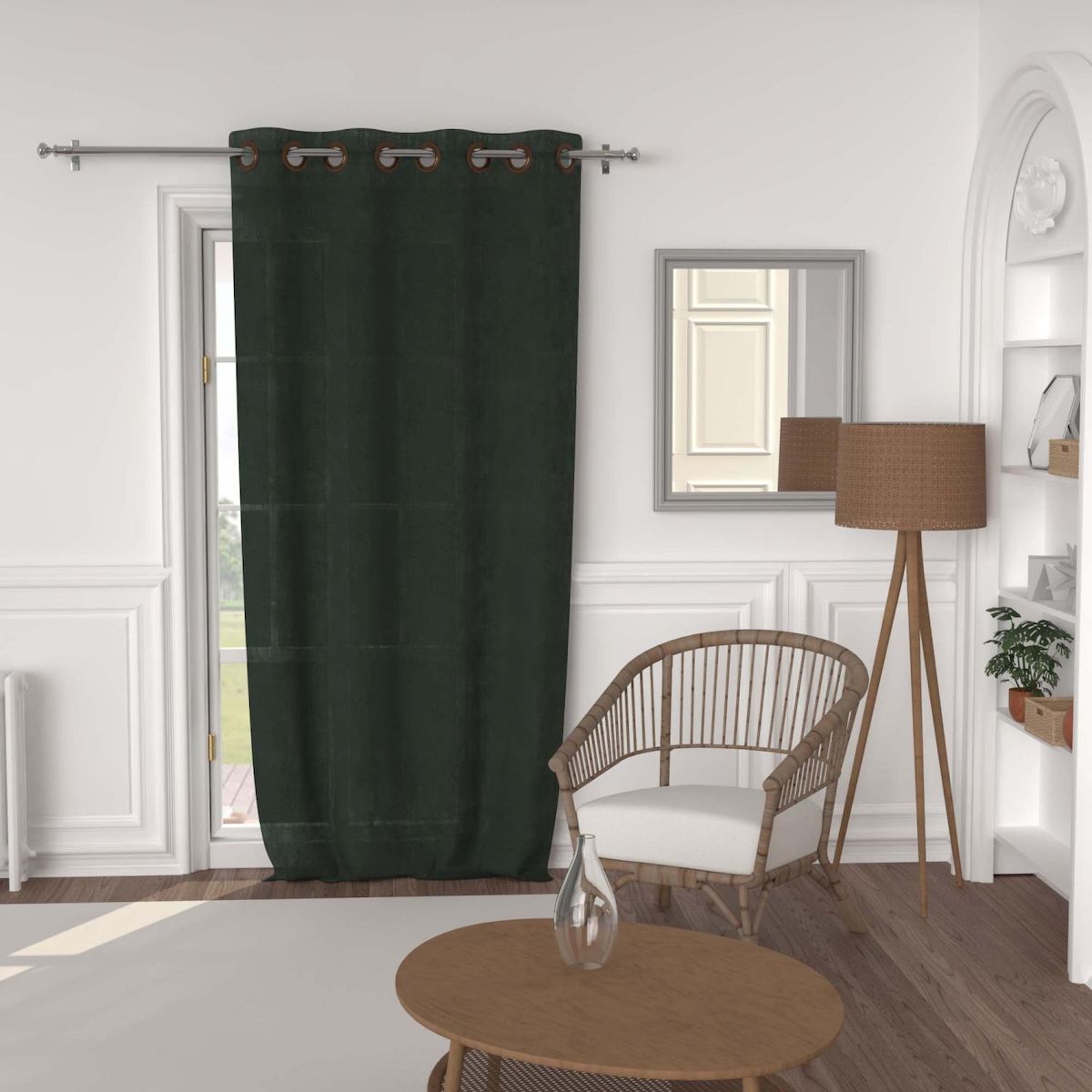 SOLEIL D'OCRE Rideau à oeillets lin coton 135x250 cm LINO, par Soleil d'Ocre