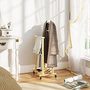 Voir la diapositive 2 : HOMCOM Valet de chambre mobile bois bambou avec portant et étagère