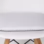 IDIMEX Lot de 2 coussins d'assise antidérapants GRACE, galettes de chaises en feutre blanc de format carré avec picots en caoutchouc noir