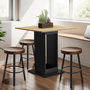 Voir la diapositive 2 : ID MARKET Table à manger carrée ZELIE 4 personnes bois et noir 65 cm