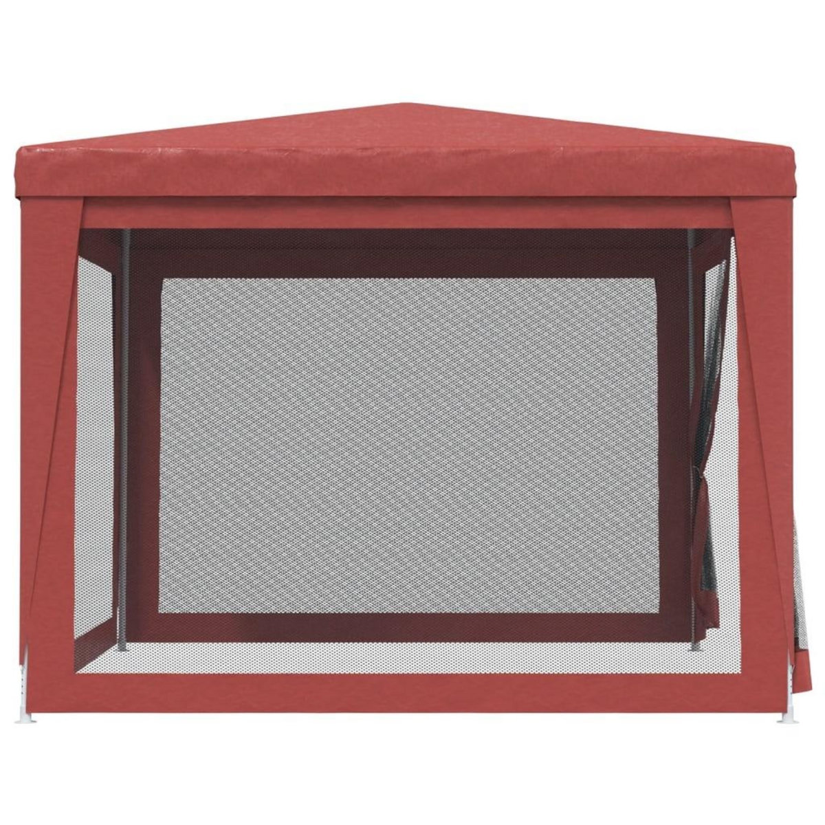 VIDAXL Tente de fete avec 4 parois laterales en maille Rouge 3x3m PEHD