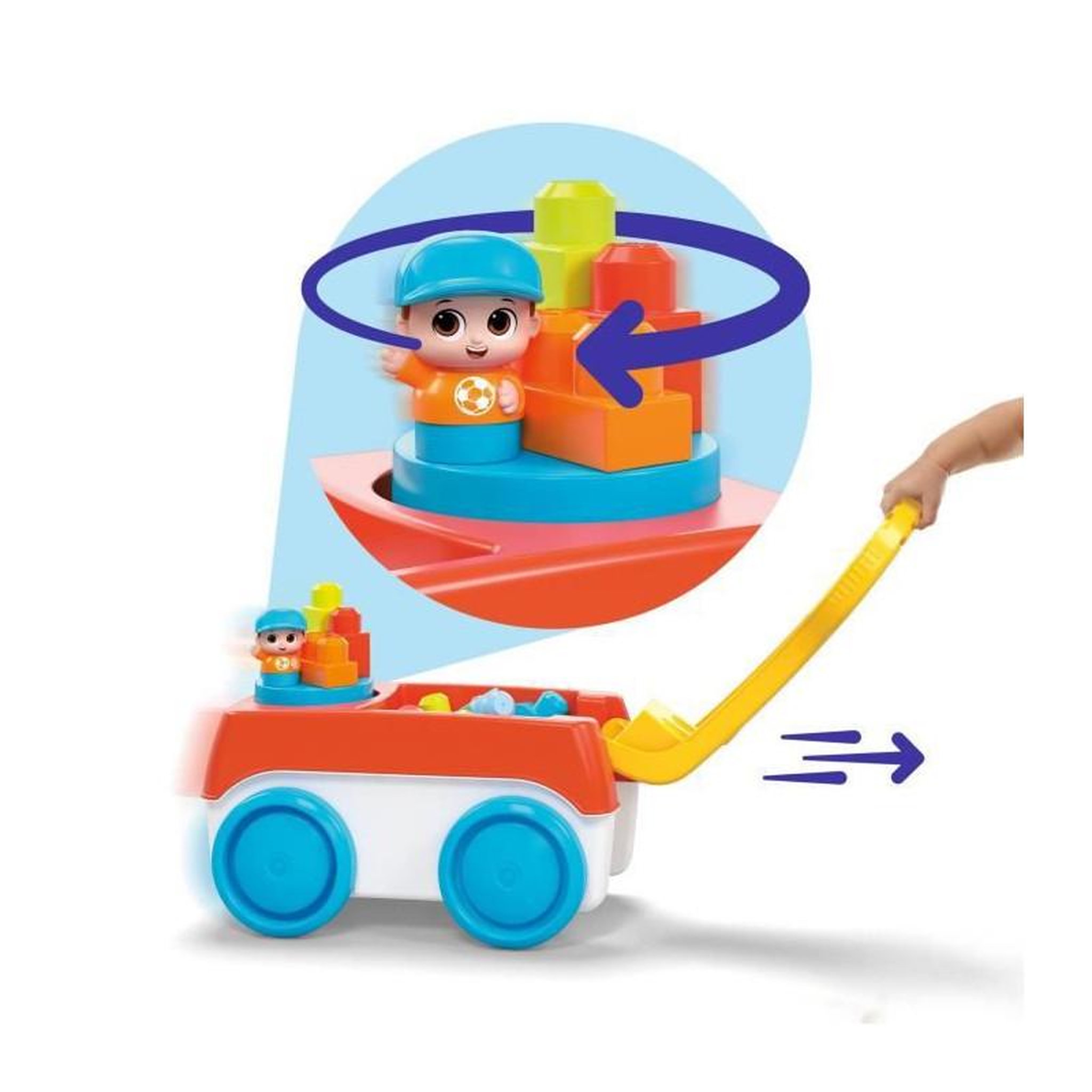 Voir la diapositive 3 : MEGA BLOKS Mega Bloks - Tourni Wagon - jouet de construction - 1er age - 12 mois et +