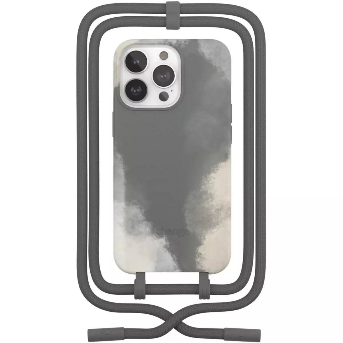 WOODCESSORIES Coque avec cordon iPhone 13 Pro Tour de cou gris foncé