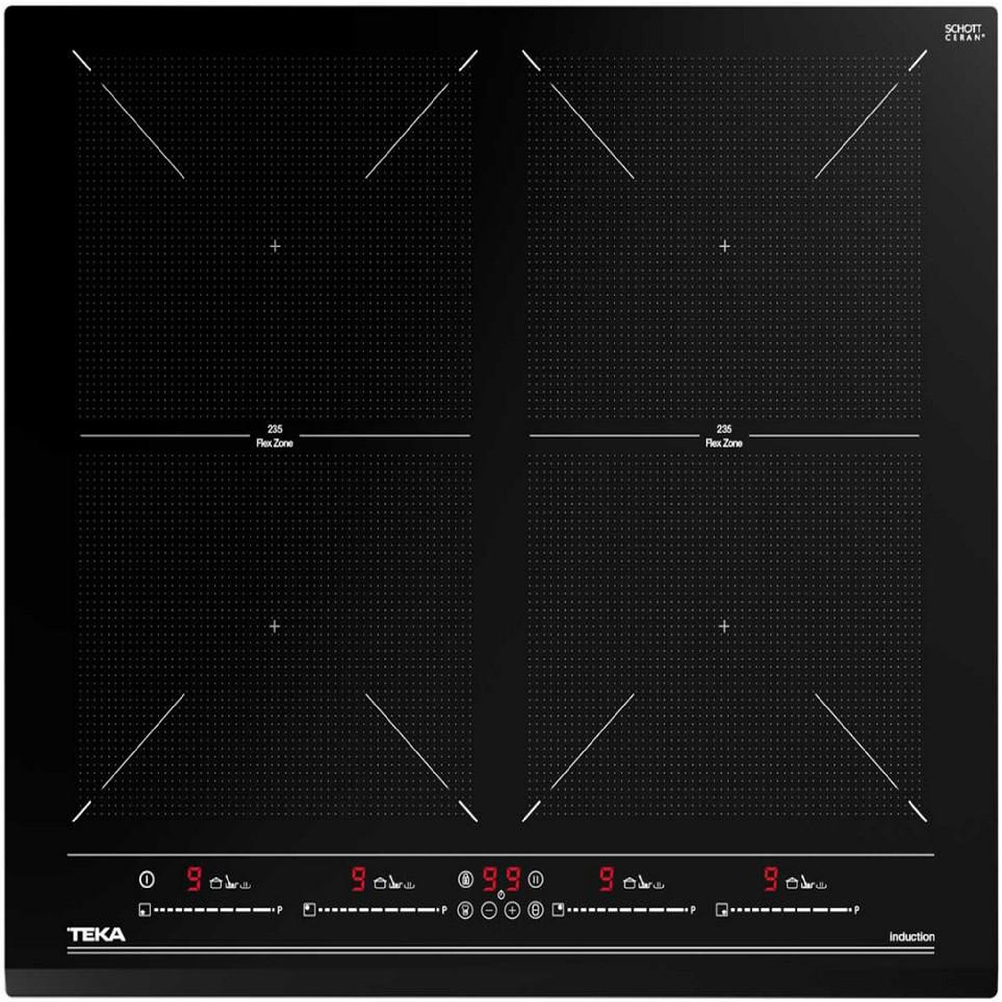 TEKA Table de cuisson à induction 60cm 4 feux 8800w noir - izf64600