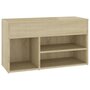 Voir la diapositive 2 : VIDAXL Banc a chaussures Chene sonoma 80x30x45 cm Bois d'ingenierie