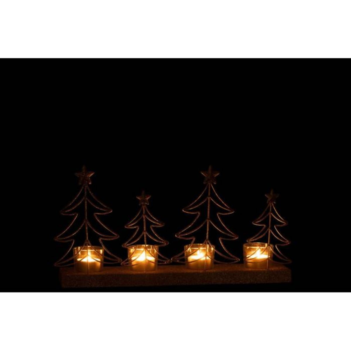 Paris Prix Photophore Déco à Paillettes  Sapins  38cm Or