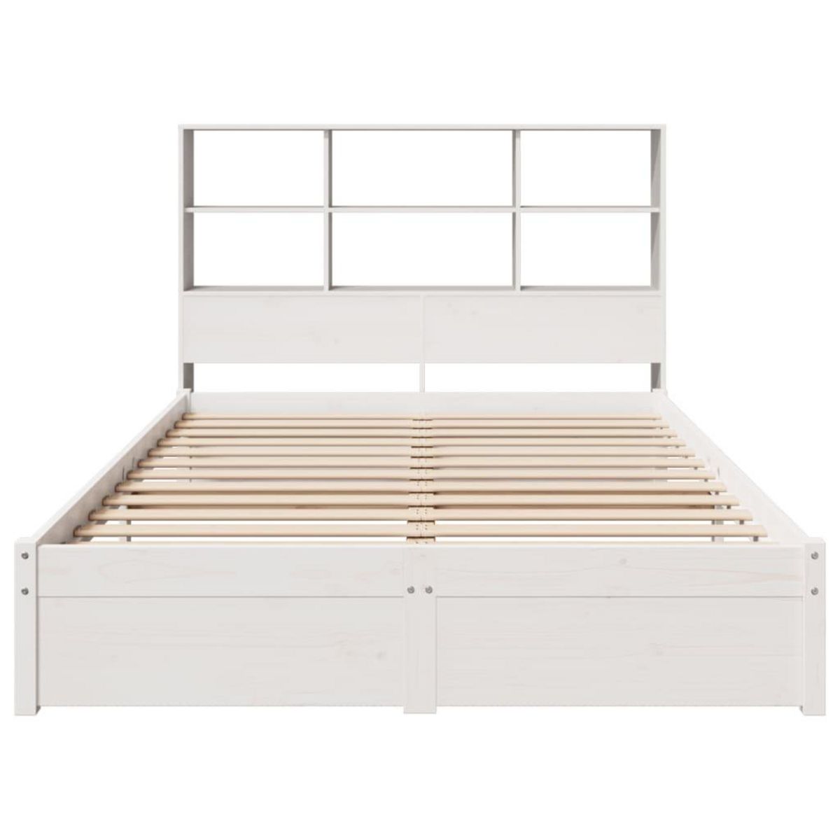 VIDAXL Lit bibliotheque sans matelas blanc 160x200 cm bois pin massif