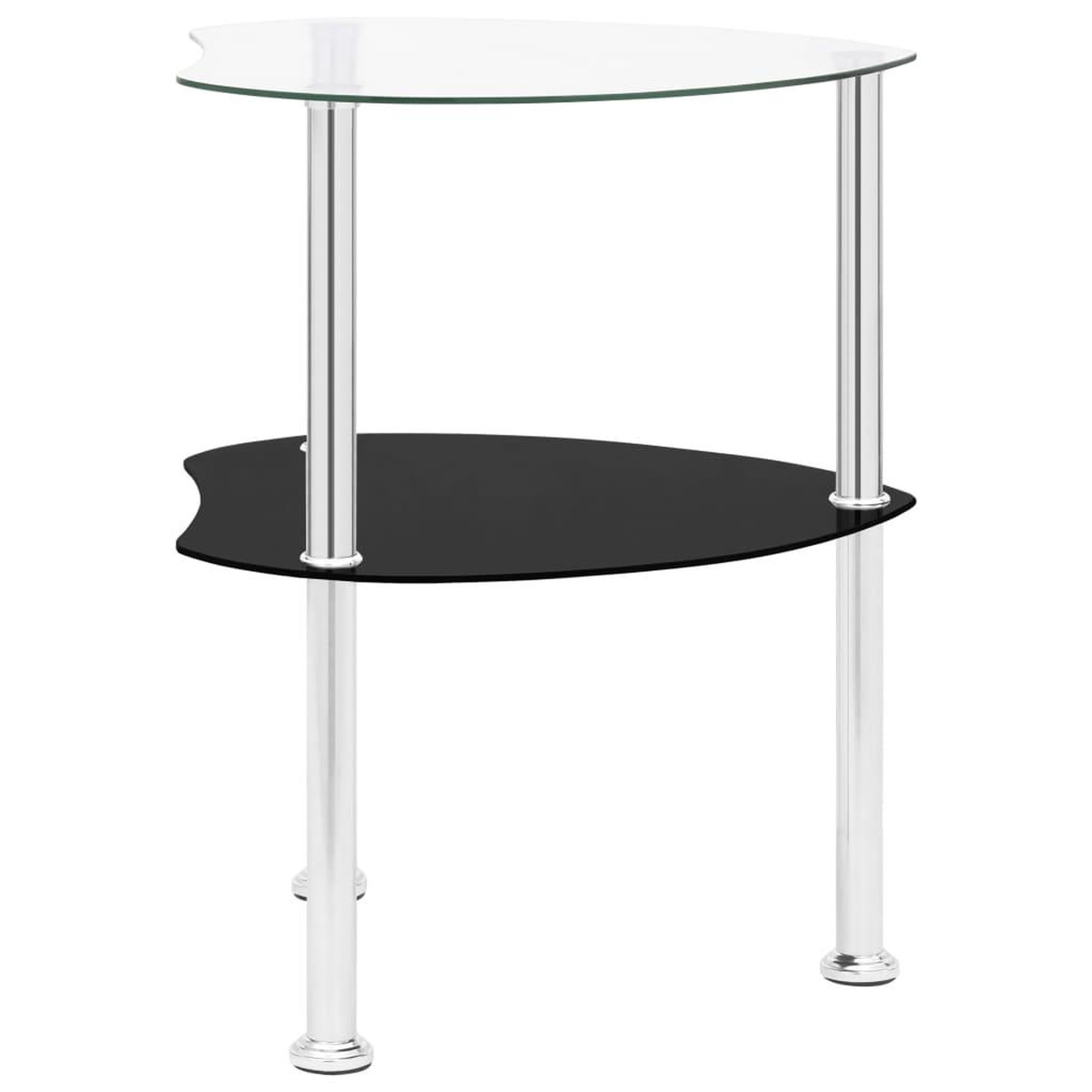 Voir la diapositive 3 : VIDAXL Table 2 niveaux Transparent et noir 38x38x50 cm Verre trempe