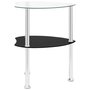 Voir la diapositive 3 : VIDAXL Table 2 niveaux Transparent et noir 38x38x50 cm Verre trempe