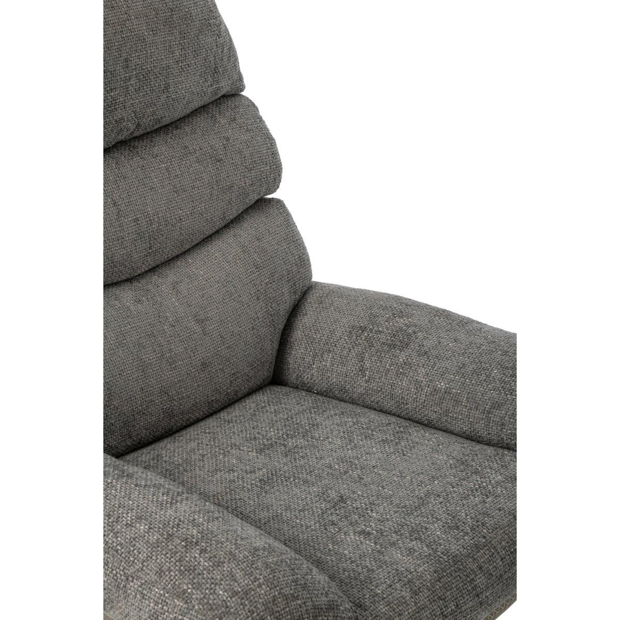Voir la diapositive 5 : J-LINE Fauteuil avec pouf repose-pieds  vesna  102cm gris