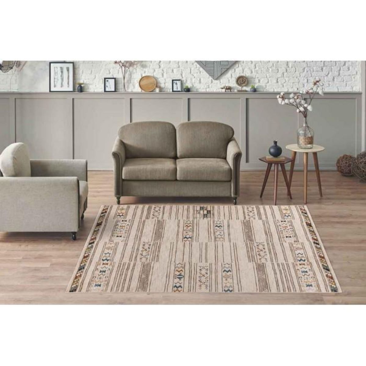 Paris Prix Tapis Tissé Imprimé Ethnique  Jaka  Multicolore