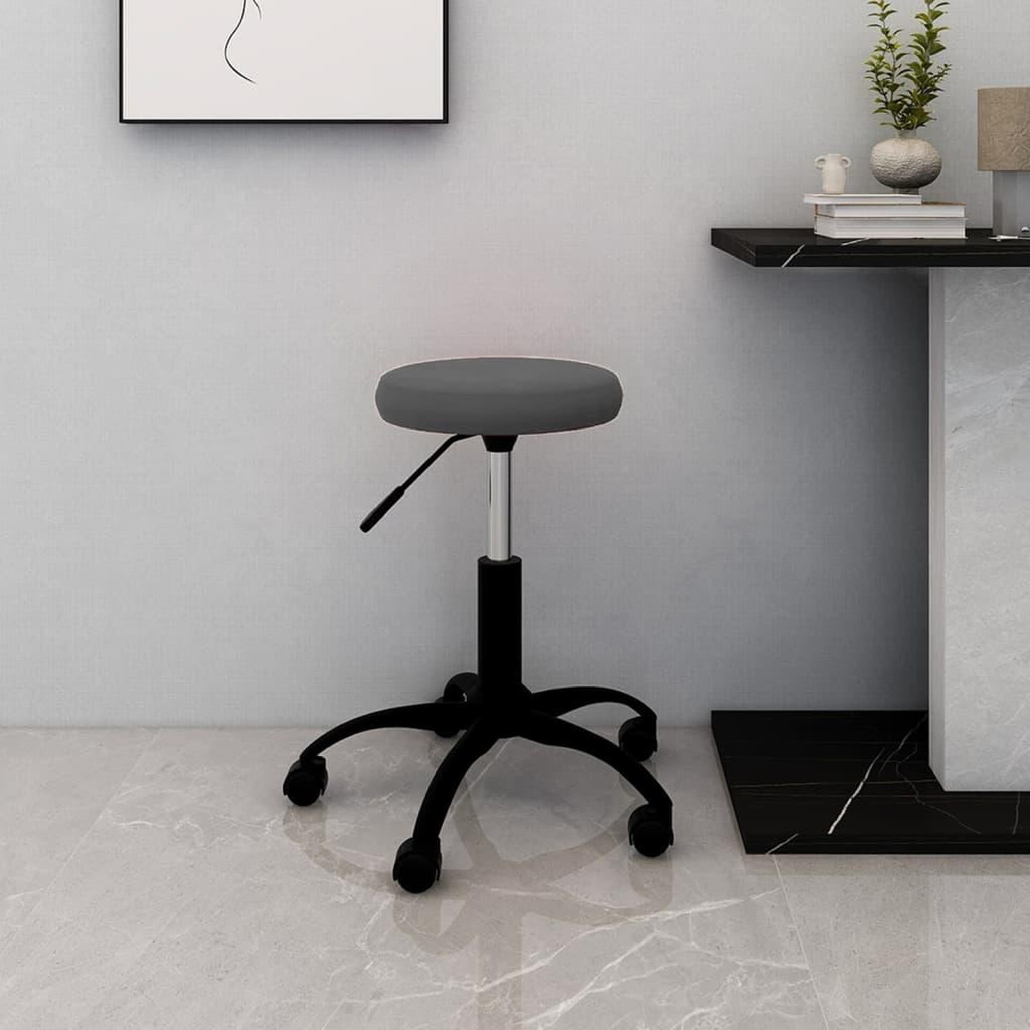 VIDAXL Chaise pivotante de bureau Gris fonce Velours