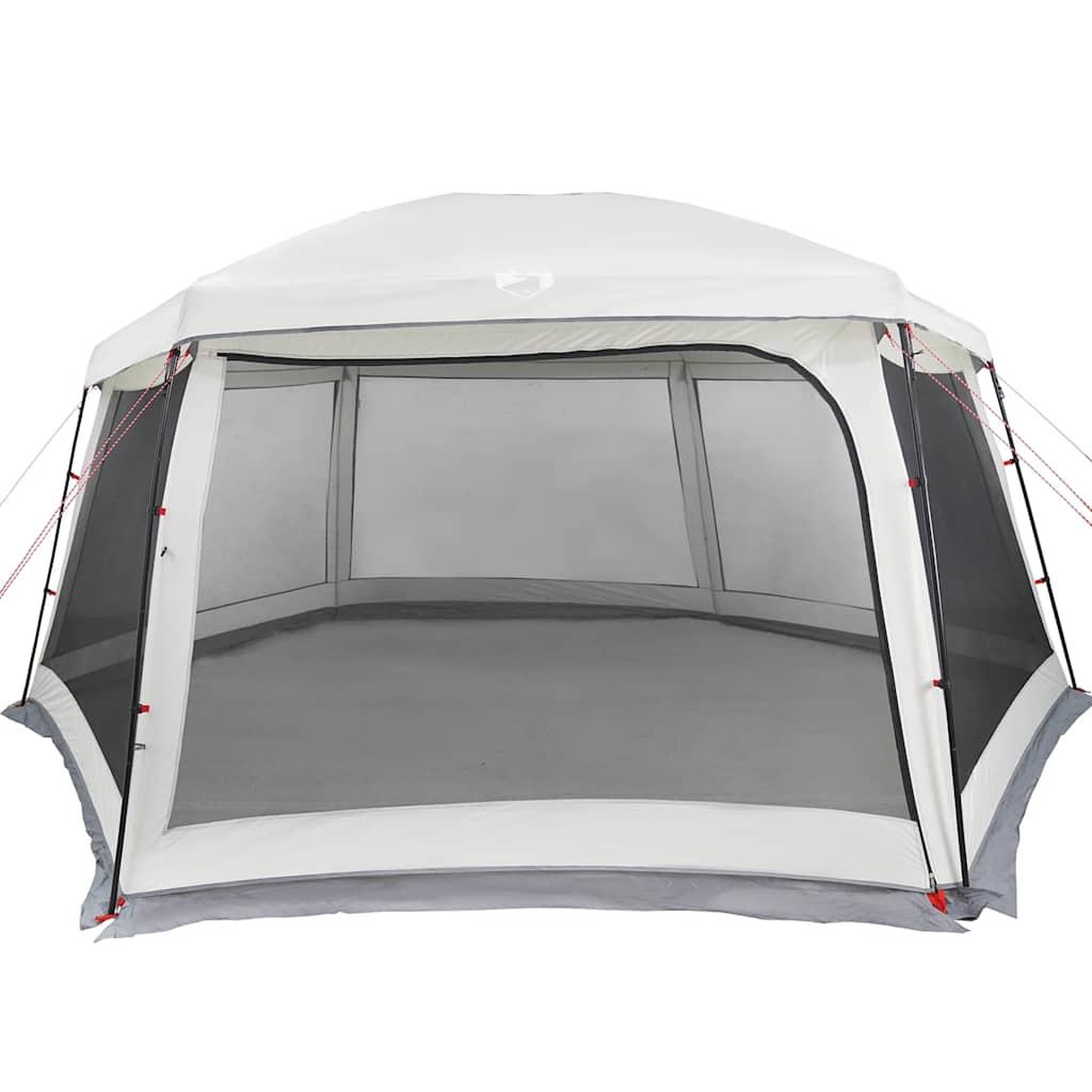 Voir la diapositive 5 : VIDAXL Tente piscine toit amovible parois maille gris 618x532 cm