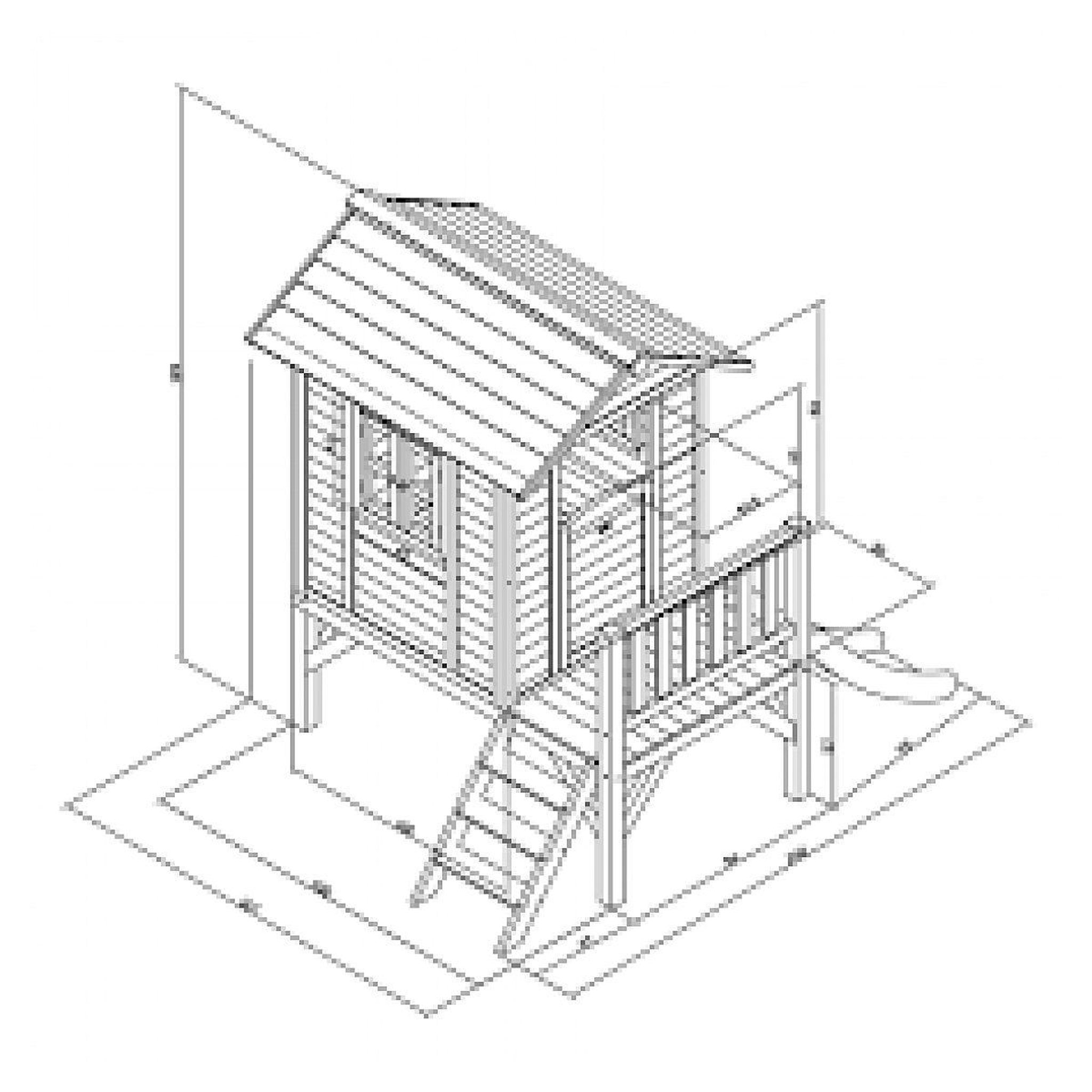 Voir la diapositive 3 : Axi House Maisonnette caribbean bleu - toboggan bleu