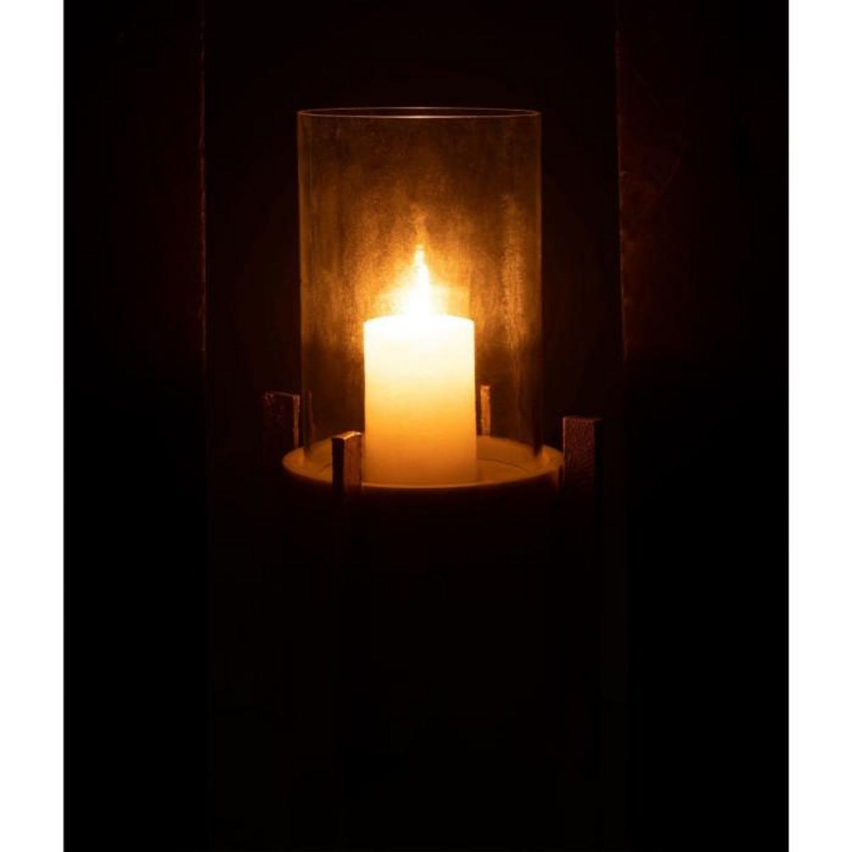 Paris Prix Photophore Design  Base Marbre  38cm Gris