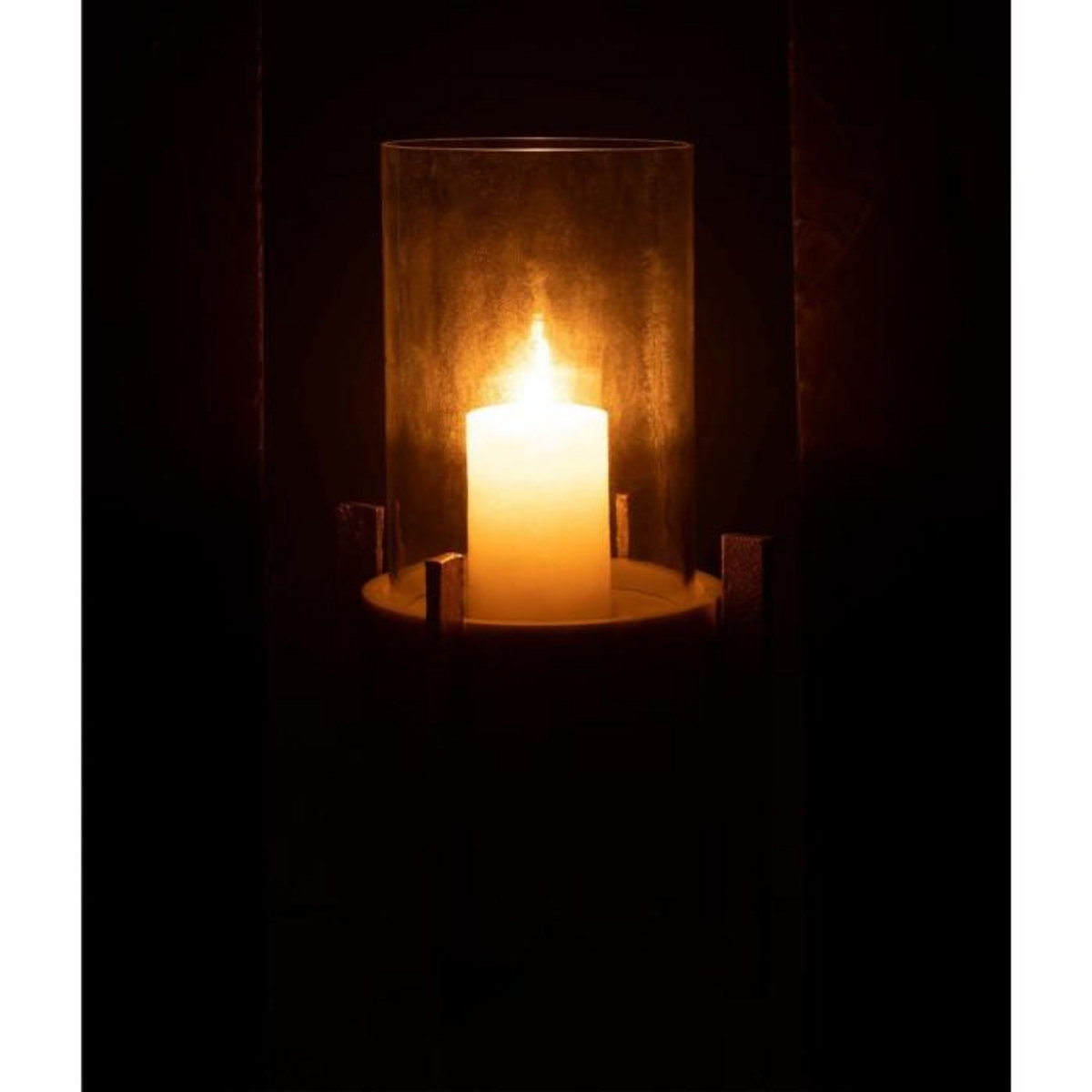 Paris Prix Photophore Design  Base Marbre  38cm Gris