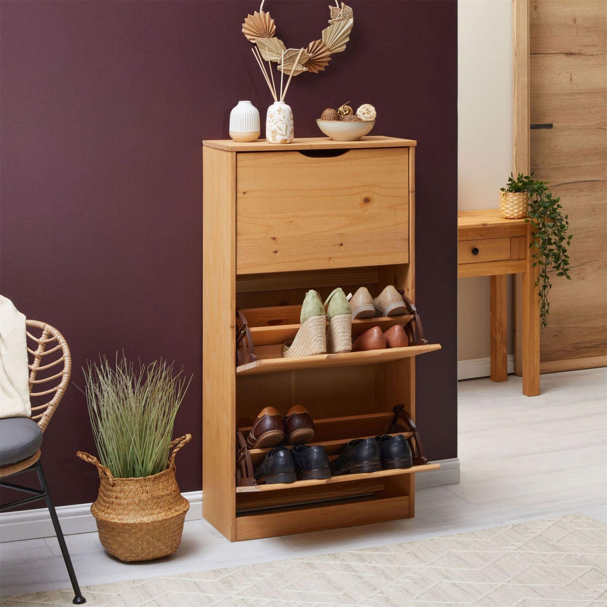 IDIMEX Meuble à chaussures en pin BASIL