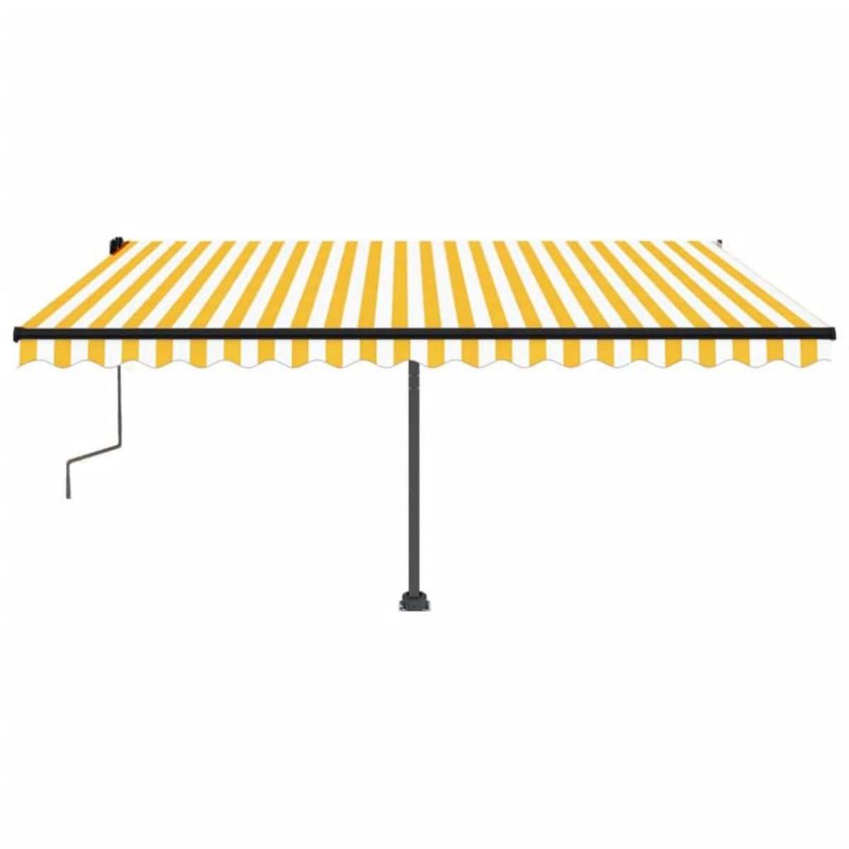 VIDAXL Auvent manuel retractable sur pied 450x300 cm Jaune et blanc