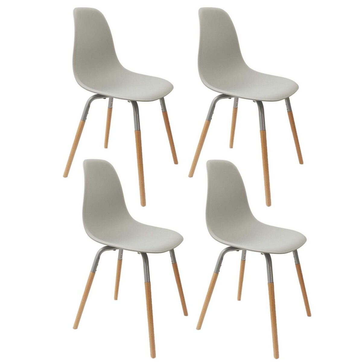The Home Deco Factory Lot de 4 Chaises scandinave Phenix en polypropylène et métal