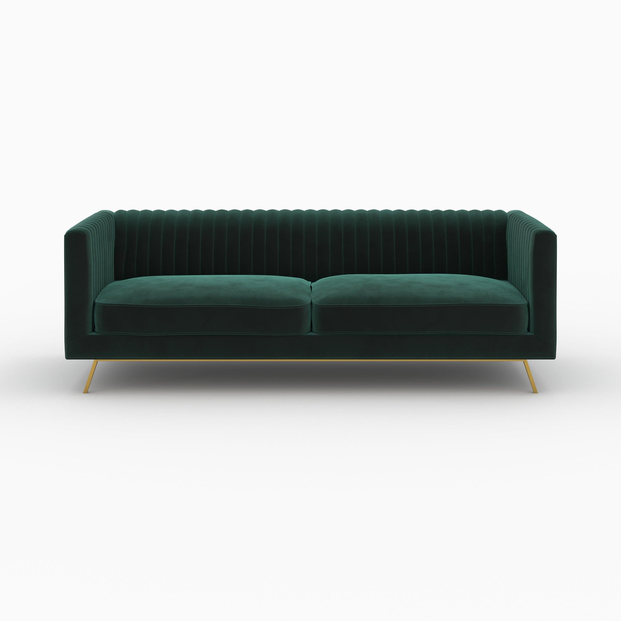 Voir la diapositive 6 : MAISON PAVANE Ensemble canapés en velours vert 5 places-gatsby