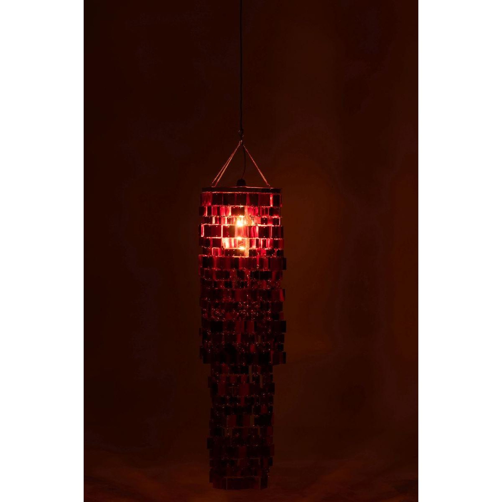 Voir la diapositive 5 : J-LINE Abat-jour suspension design  disco  122cm rouge