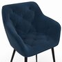Voir la diapositive 6 : ID MARKET Lot de 2 chaises de salle à manger, fauteuils de table capitonnés LYA velours bleu canard