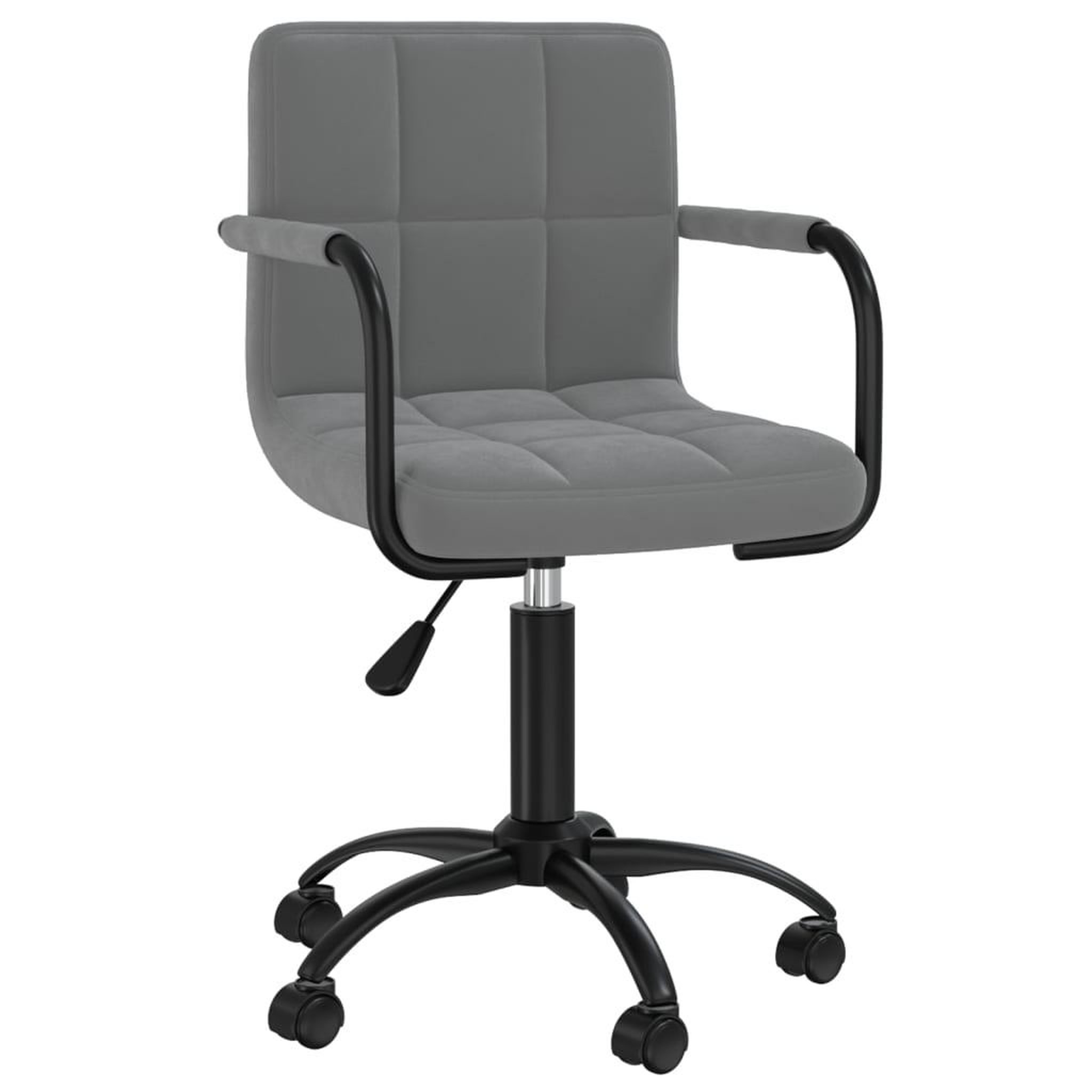 Voir la diapositive 2 : VIDAXL Chaises pivotantes a manger lot de 4 gris fonce velours