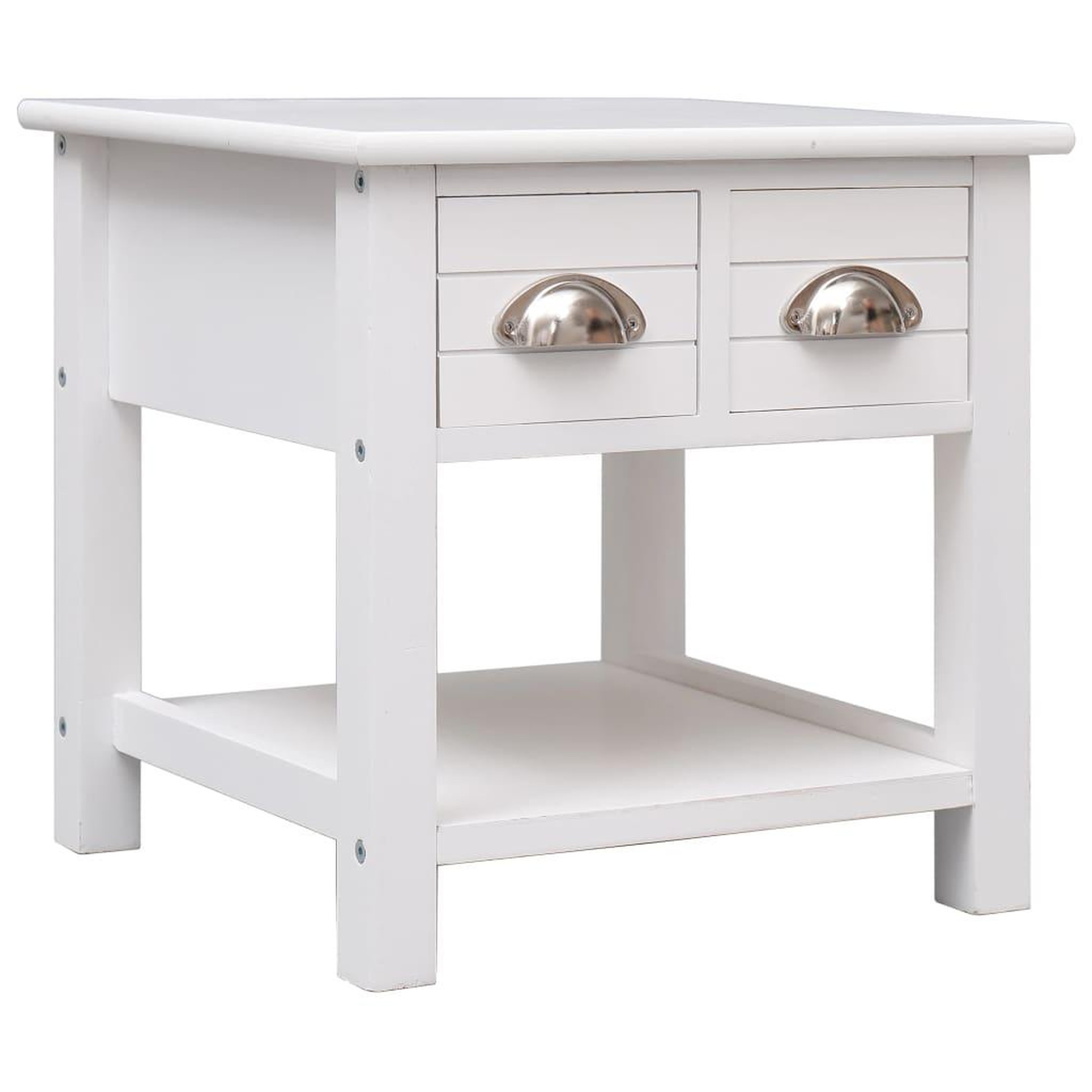 Voir la diapositive 1 : VIDAXL Table d'appoint Blanc 40x40x40 cm Bois de Paulownia