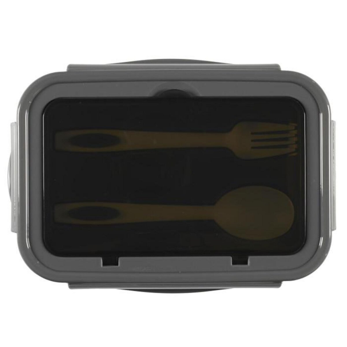 Paris Prix Lunch Box Avec Couverts  Unicolore  20cm Gris