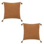 Voir la diapositive 1 : ATMOSPHERA Lot de 2 coussins de chaise brodés rectangulaires Starke - 40 x 40 cm - Cannelle