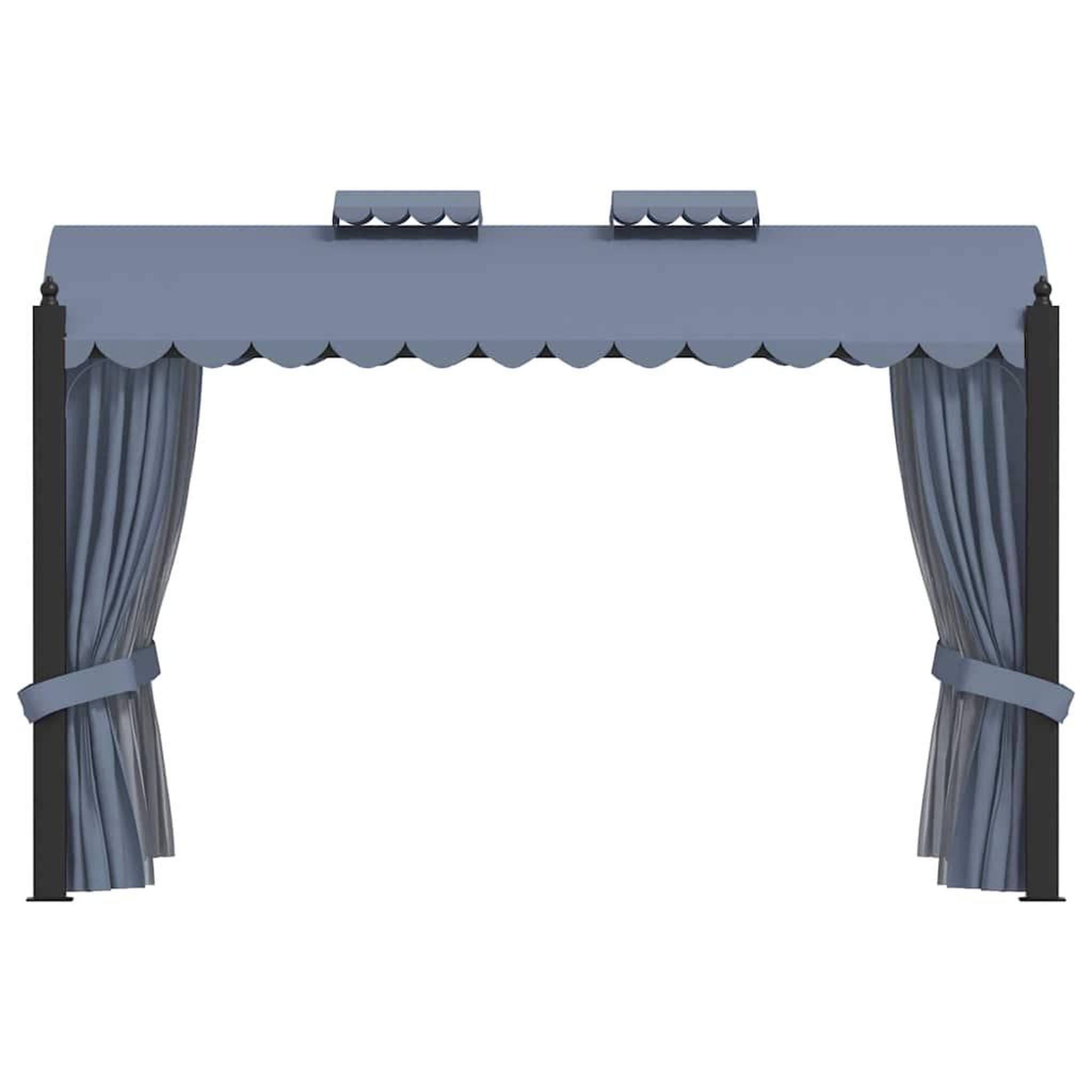 Voir la diapositive 2 : VIDAXL Tonnelle avec rideaux 3x4 m anthracite acier