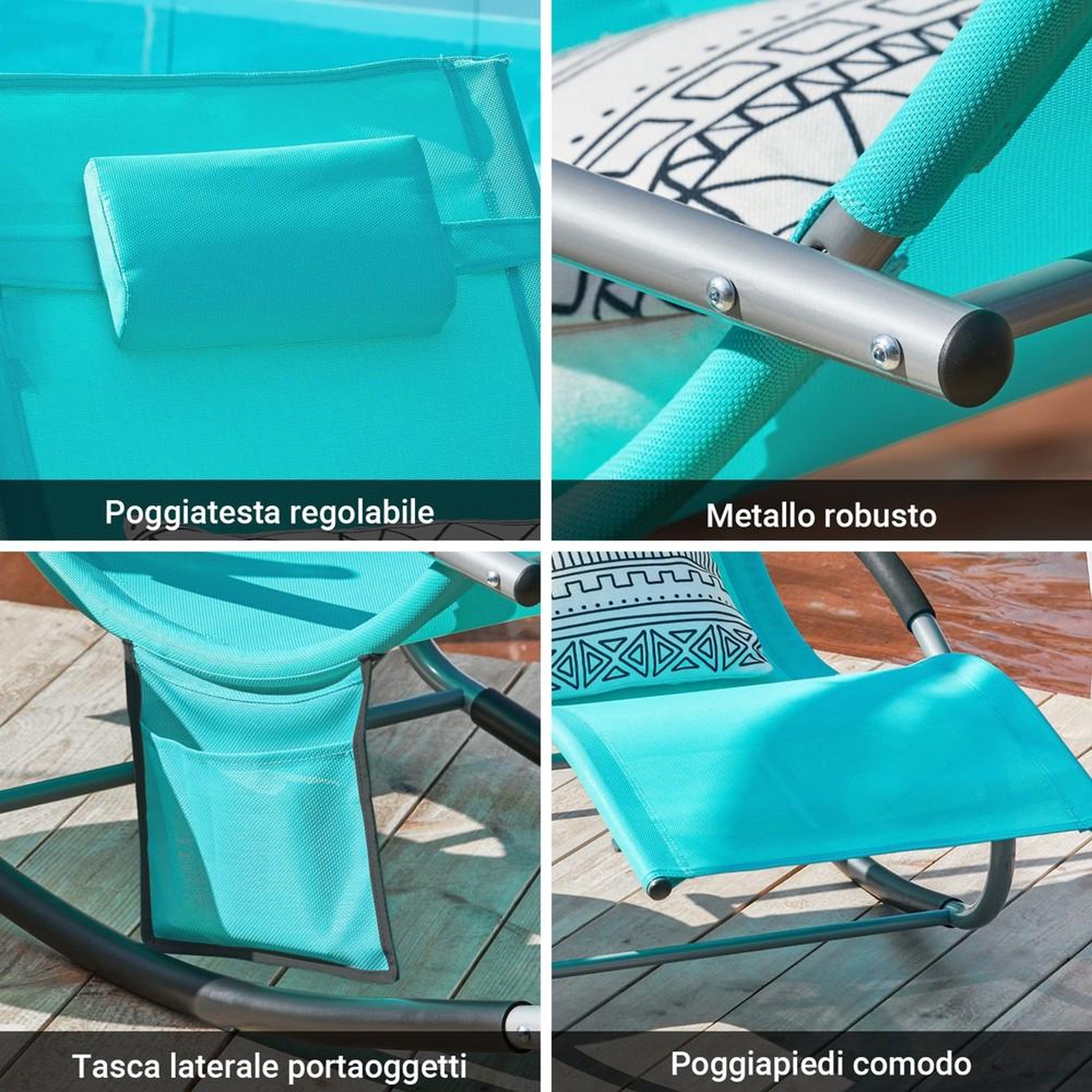 Voir la diapositive 6 : SOBUY SoBuy - Lot de 2 chaises à bascule pour jardin - Moderne - OGS28X2